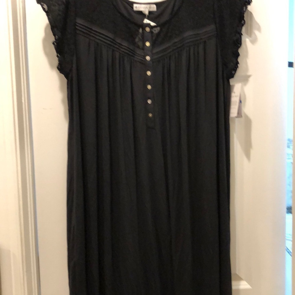 EILEEN WEST NIGHTGOWN MODAL CALF LENGTH in Black NWT sz S, L, XL - Picture 5 of 8